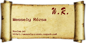 Wessely Rózsa névjegykártya